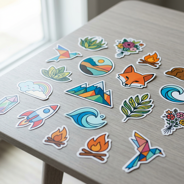 Налепници во форми и бои